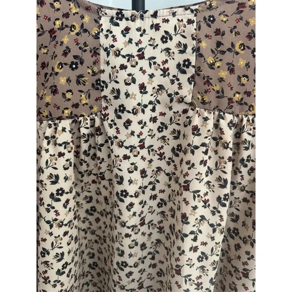 Andrée‎ by Unit Floral Long Sleeve Blouse Womens Sz L Peasant Boho Romantic - Picture 4 of 8